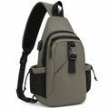 Mochila Bandolera Verde con Puerto USB para Hombres
