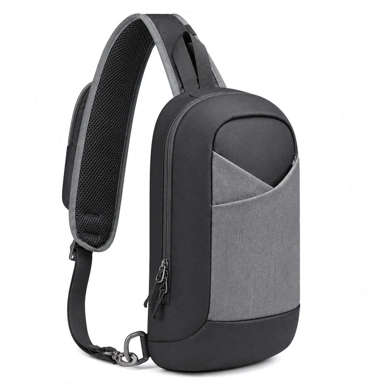 Mochila Bandolera Antirrobo Negra y Gris