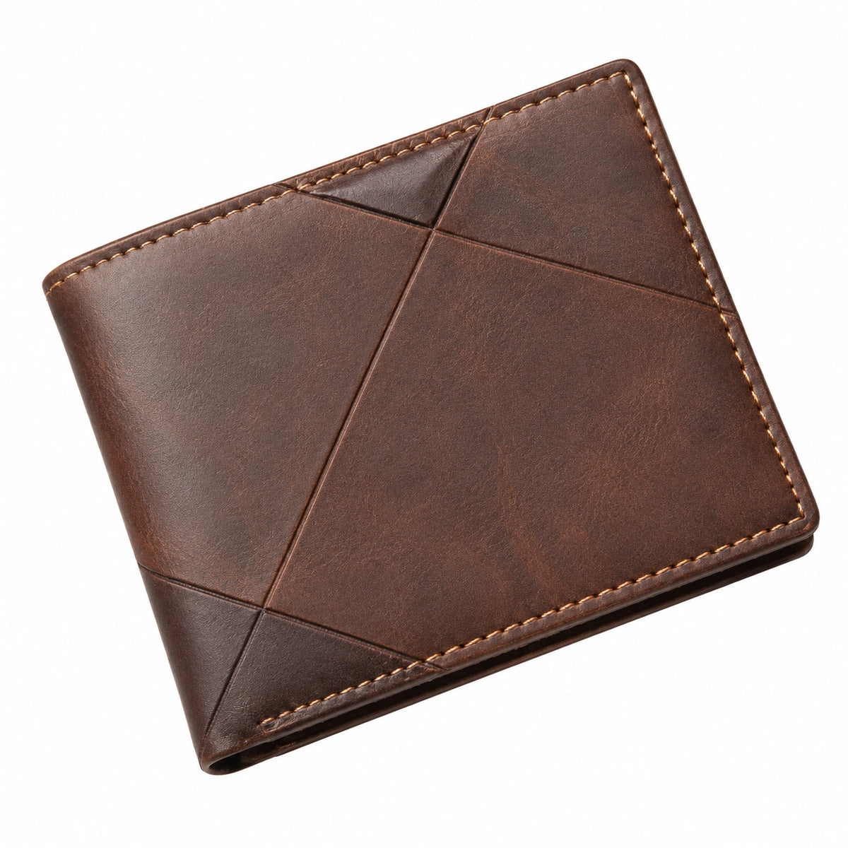 Cartera Bifolio para Hombre Marrón con Diseño Geométrico