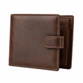Cartera de Hombre Marrón con Cierre y Múltiples Compartimentos