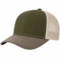 Gorra de Béisbol Ajustable con Malla Verde Oliva y Beige