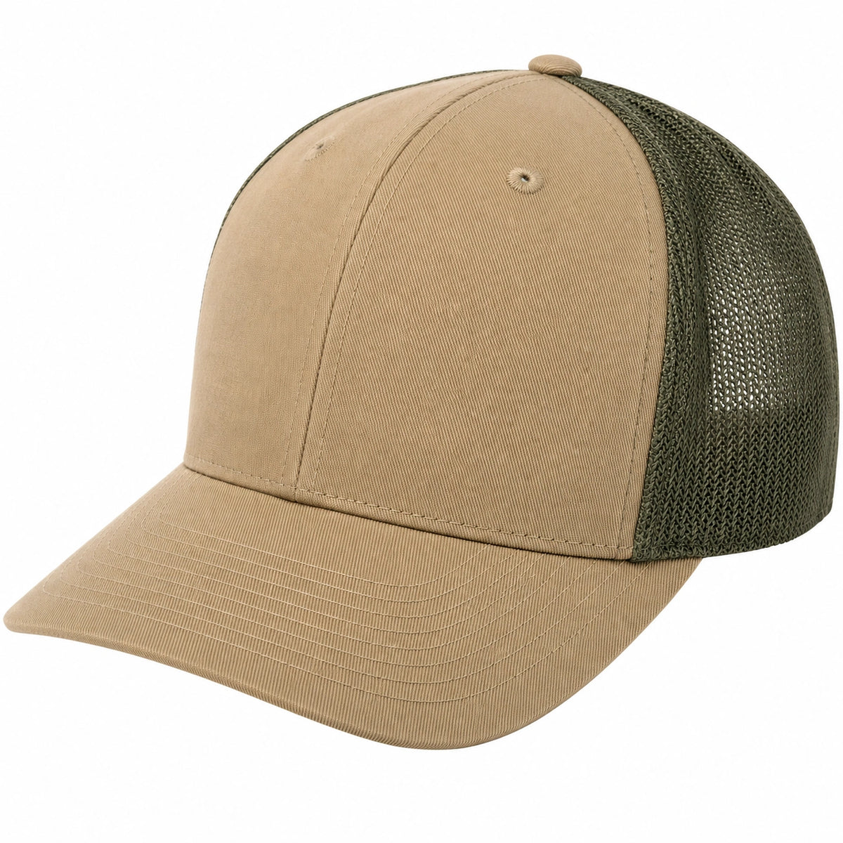 Gorra Trucker con Malla Beige y Verde