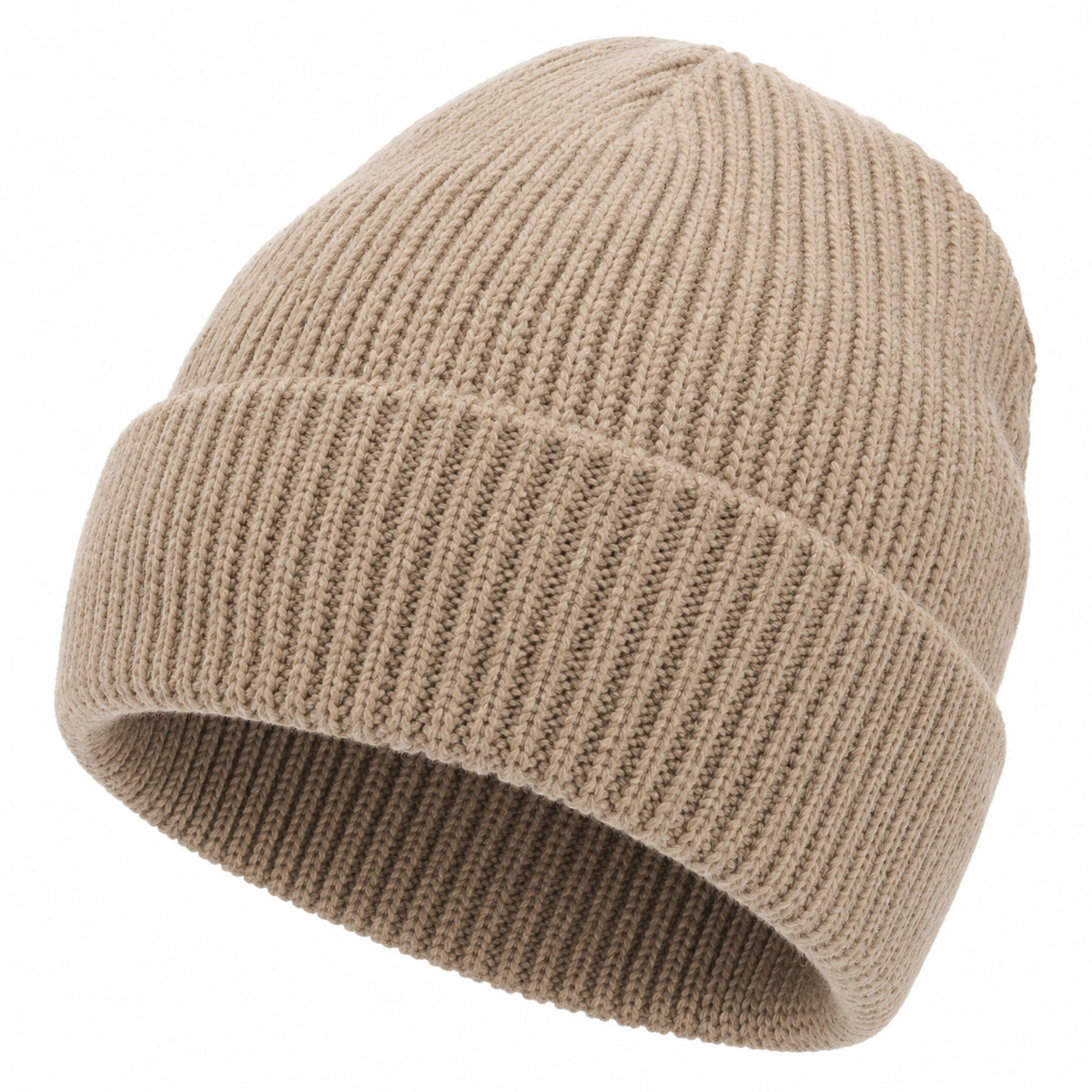 Gorro de punto clásico beige para adultos