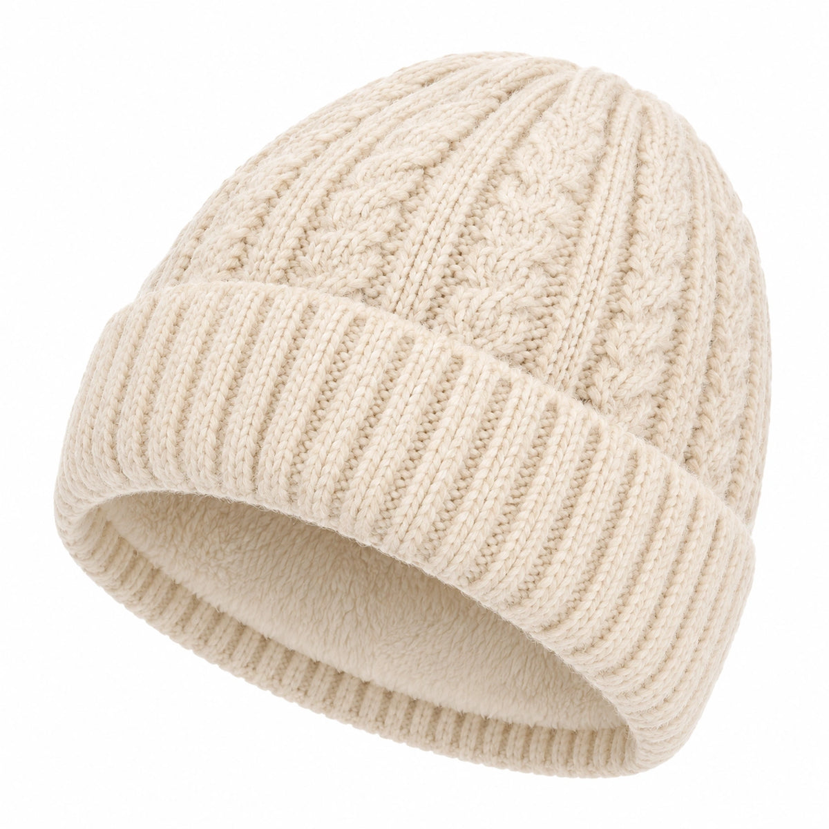 Gorro Calentito de Punto Trenzado Beige