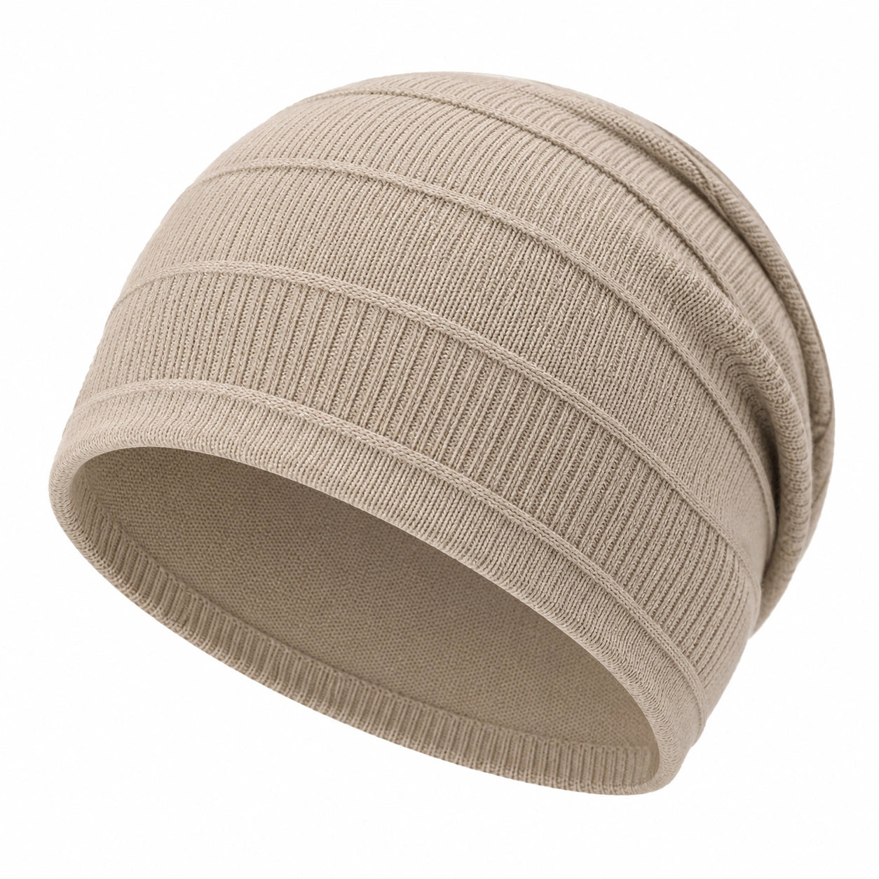 Gorro de punto clásico beige para adultos
