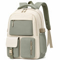 Mochila escolar para portátil, verde menta y crema, 20L