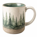 Taza de cerámica con diseño de bosque y pinos 350ml