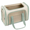 Transportín Plegable para Mascotas Verde y Beige