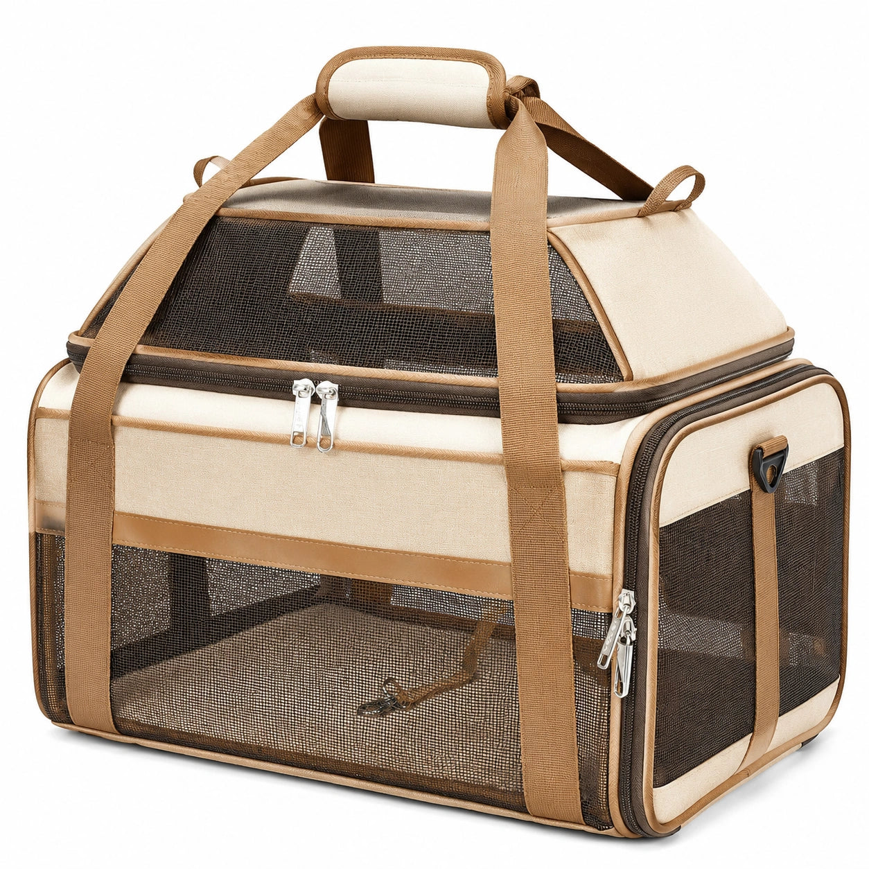 Transportador de Mascotas Plegable 50x30x30cm Beige