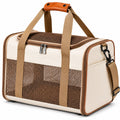 Transportín para Mascotas con Ventilación Beige y Marrón