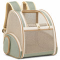 Mochila Transportadora para Mascotas Transpirable Verde y Beige